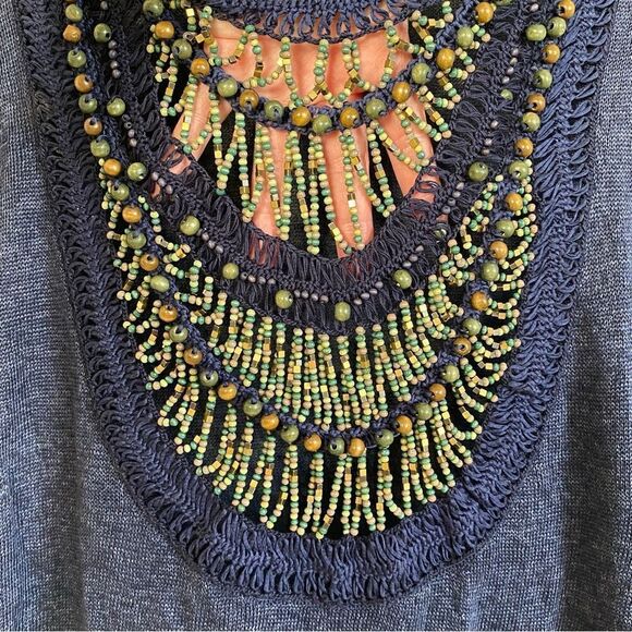 3.1 Phillip Lim Oversized 100% Linen Beaded Neckline Tunic Sz L - Picture 8 of 12